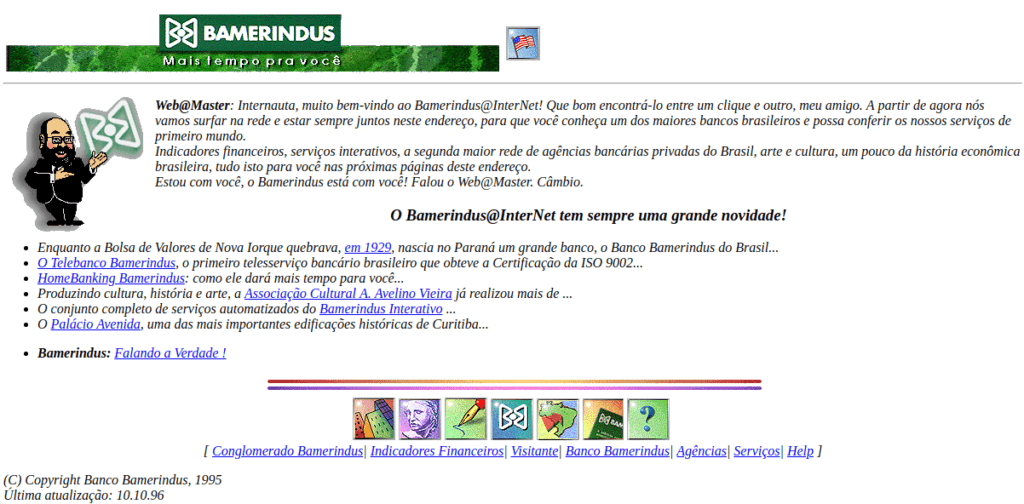 30 anos de WWW - Veja 20 sites da década de 90 e 2000 6 Bamerindus em outubro de 1996