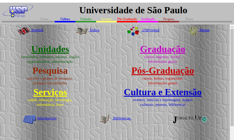 30 anos de WWW - Veja 20 sites da década de 90 e 2000 17 USP em março de 1997