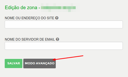 Editar zona de DNS