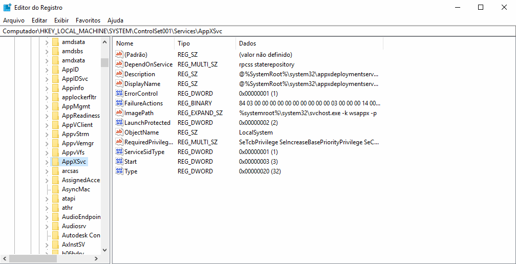 Como desativar a Microsoft Store no Windows 10 6 Localizar outra chave