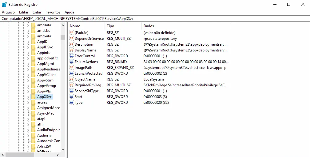 Como desativar a Microsoft Store no Windows 10 6 Localizar outra chave