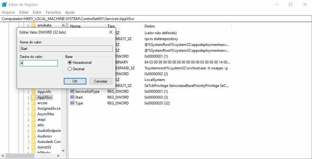 Como desativar a Microsoft Store no Windows 10 7 Alterar valor