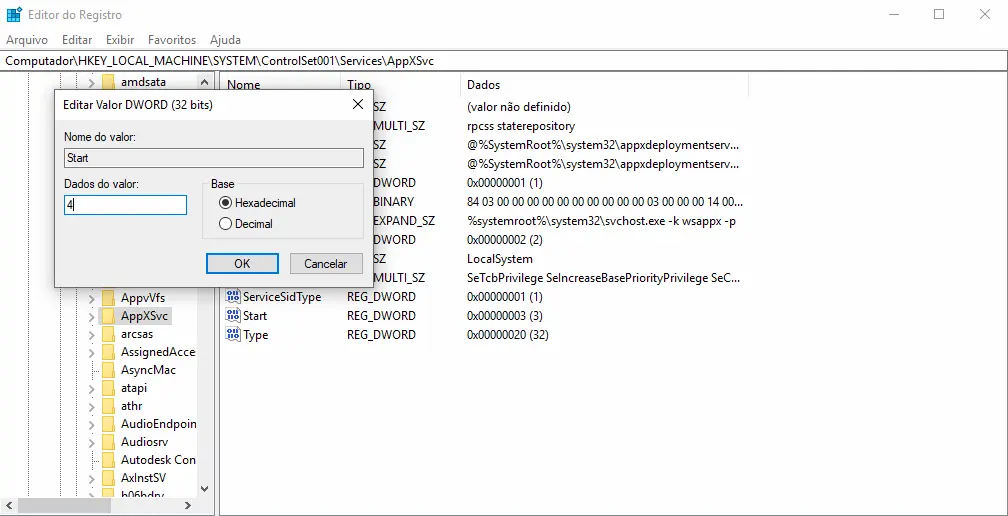 Como desativar a Microsoft Store no Windows 10 7 Alterar valor