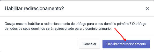 Domínio personalizado em lojas Shopify 17 Confirmar redirecionamento