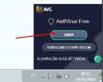 Antivírus bloqueando acesso ao TRT 3 Caixa lateral do AVG