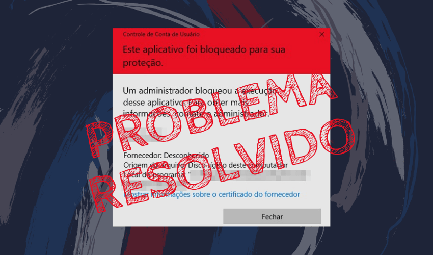 Aplicativo bloqueado para sua segurança