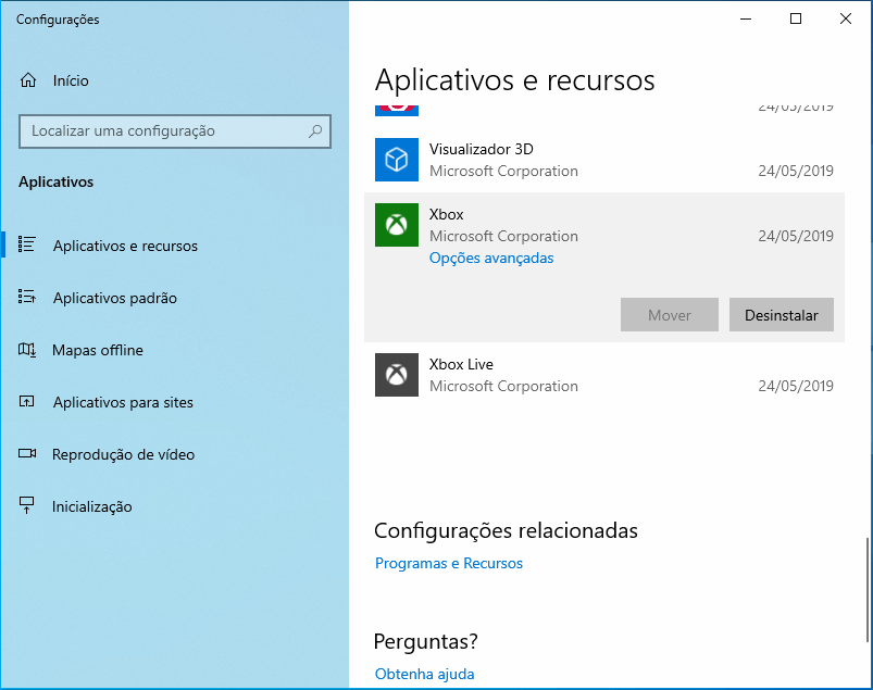 Novidades da atualização de maio/2019 do Windows 10 5 Desinstalar mais programas pré-instalados