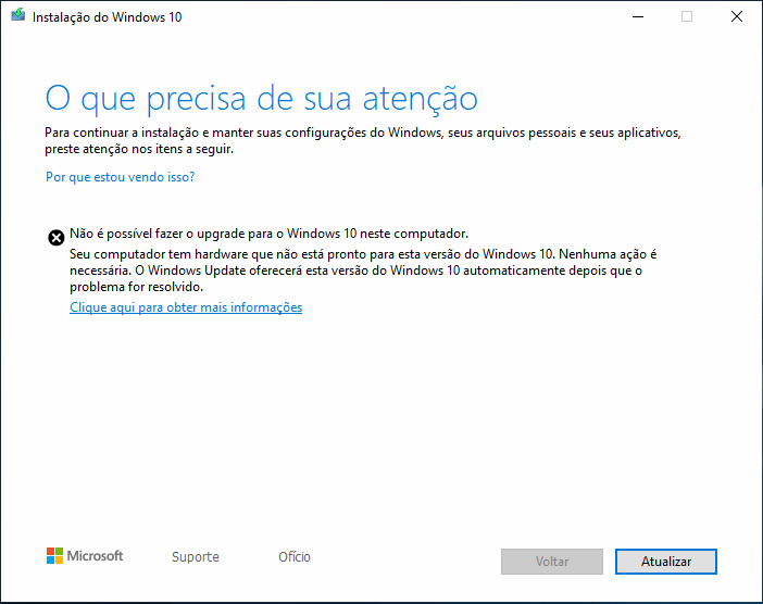 Como obter a atualização de maio/2019 do Windows 10 10 Erro na atualização maio/2019