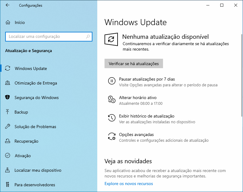 Novidades da atualização de maio/2019 do Windows 10 1 Controle sobra as atualizações