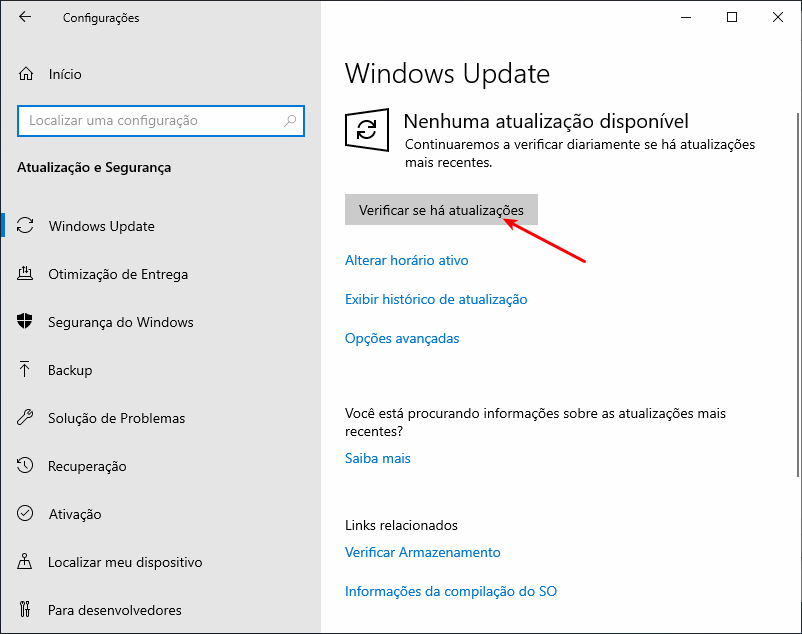 Como obter a atualização de maio/2019 do Windows 10 3 Buscar por atualizações