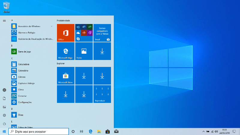 Tema Claro do Windows 10 - Maio/2019