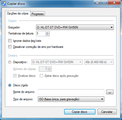 Como criar arquivos ISO no Windows, Mac e Linux 2 Selecione o disco rígido para gerar a imagem ISO