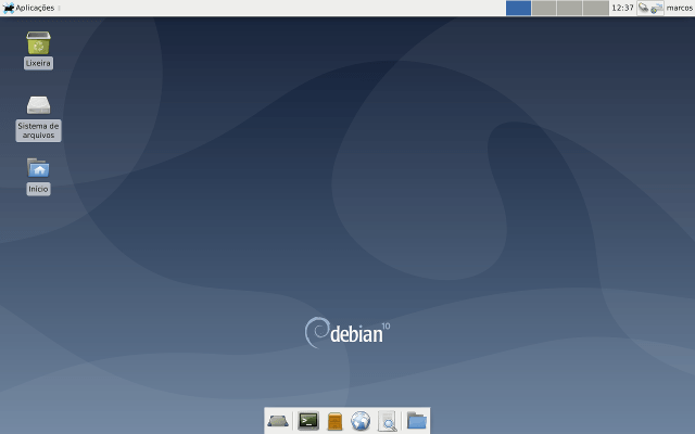 Debian 10 - Novidades e como usar 3 Debian 10 Buster Live iniciado