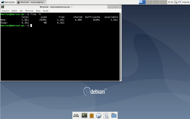 Debian 10 - Novidades e como usar 7 Consumo de memória no Debian 10