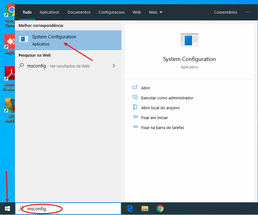 Servidor DNS não está respondendo 6 Localizar o msconfig