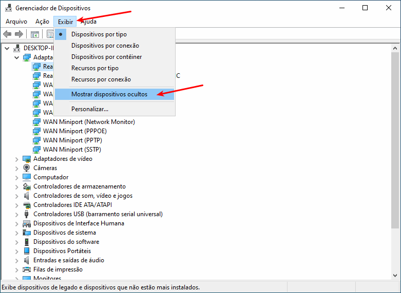 Servidor DNS não está respondendo 9 Mostrar dispositivos ocultos