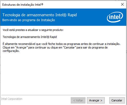 Intel RST dando erro na atualização de maio do Windows 10 7 Instalação do Intel RST versão 17 parte 1