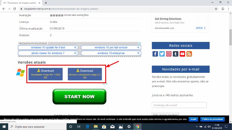 Trocar visualizador de fotos Windows 10 para o padrão Windows 7 2 Arquivos para download do script