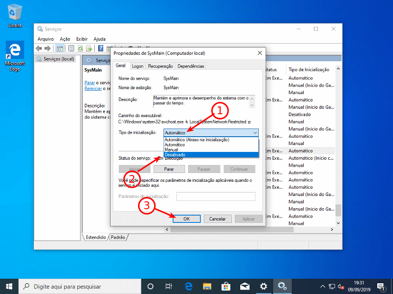 Configurações para deixar seu Windows 10 mais rápido 4 Desativar Sysmain