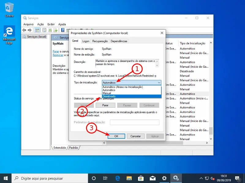 Configurações para deixar seu Windows 10 mais rápido 4 Desativar Sysmain
