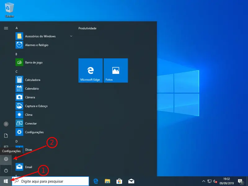 Configurações do Windows 10