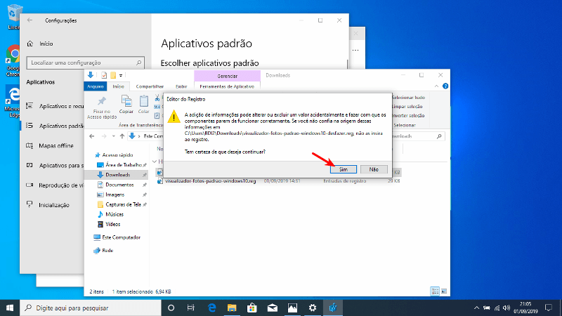 Script para voltar ao padrão do Windows 10