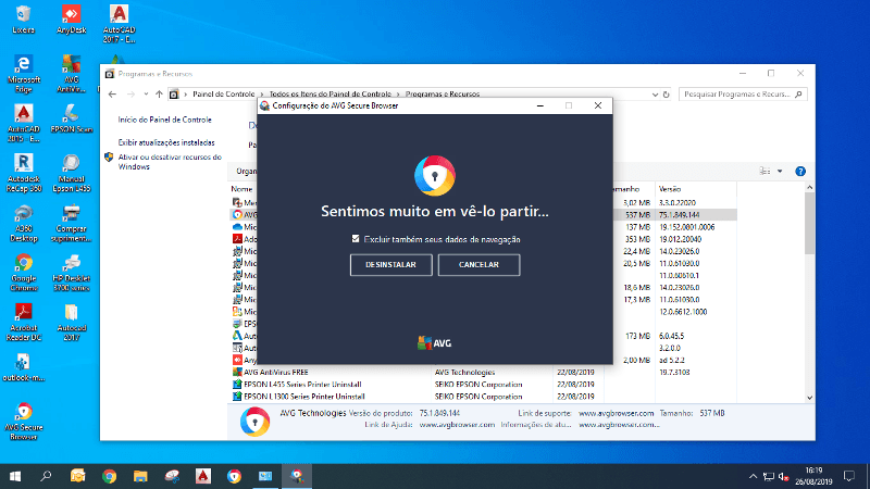 AVG Secure Browser: O que é e como remover 10 Excluir dados de navegação