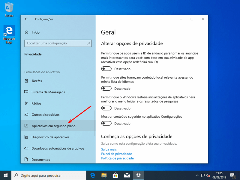 Configurações para deixar seu Windows 10 mais rápido 15 Aplicativos em segundo plano