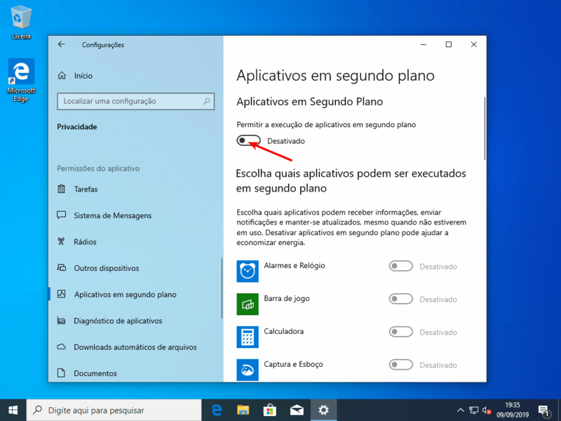 Configurações para deixar seu Windows 10 mais rápido 16 Desativar aplicativos em segundo plano