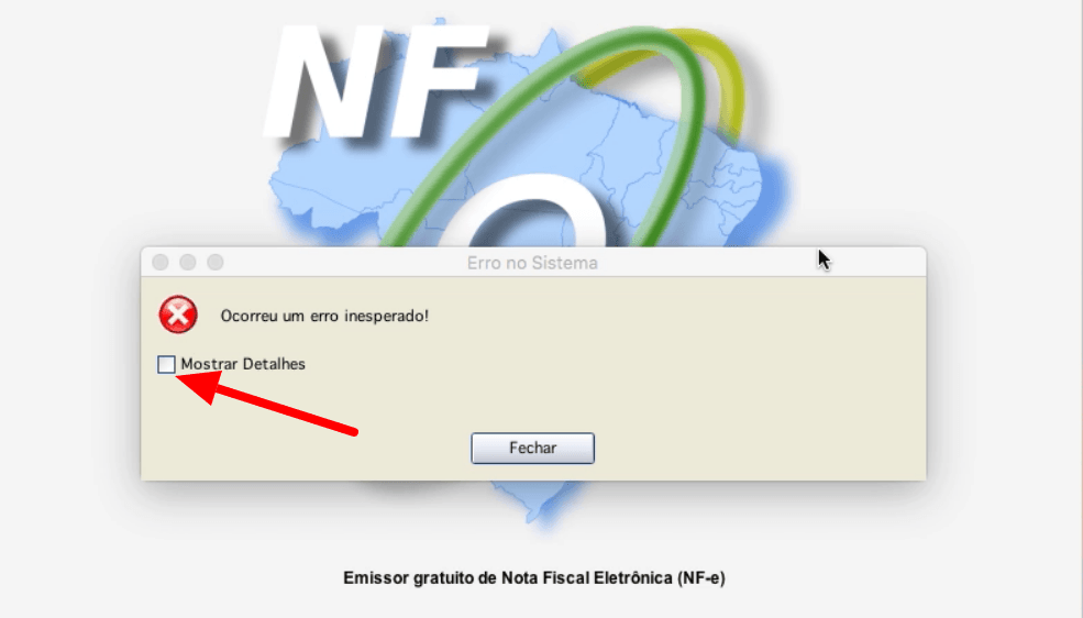 Erro do emissor NFe no macOS Catalina