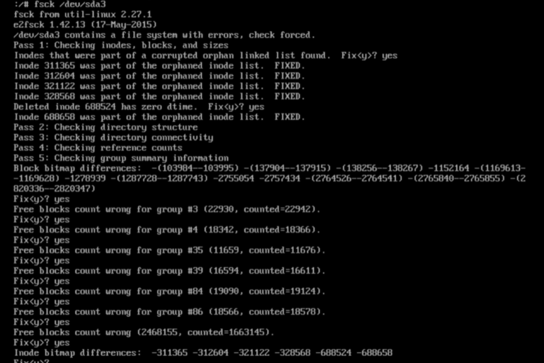 Fsck ao iniciar em systemd