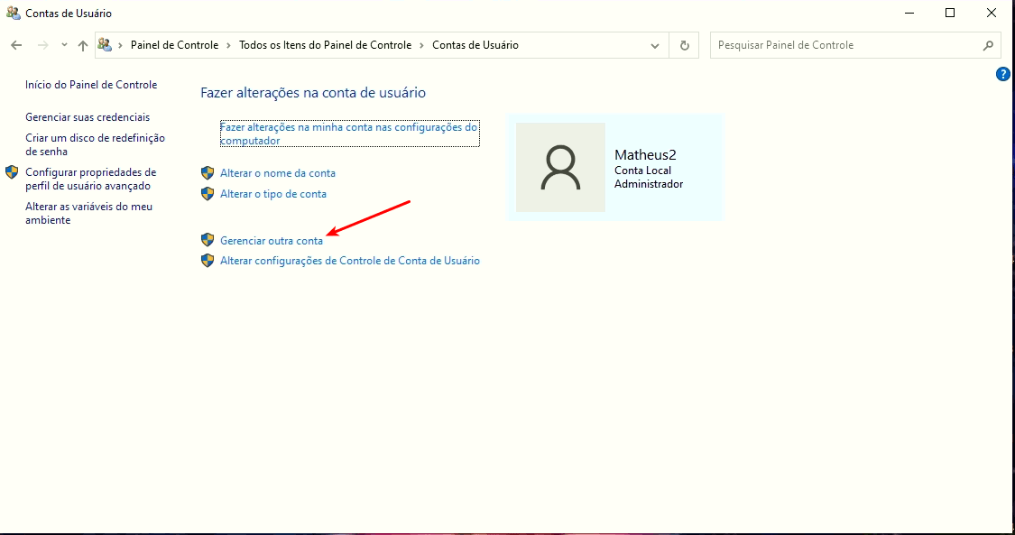 Criar usuários no Windows 10 3 Gerenciar outra conta de usuário