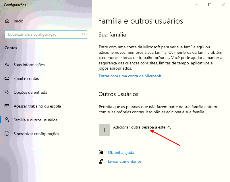 Criar usuários no Windows 10 5 Adicionar outra pessoa a este PC