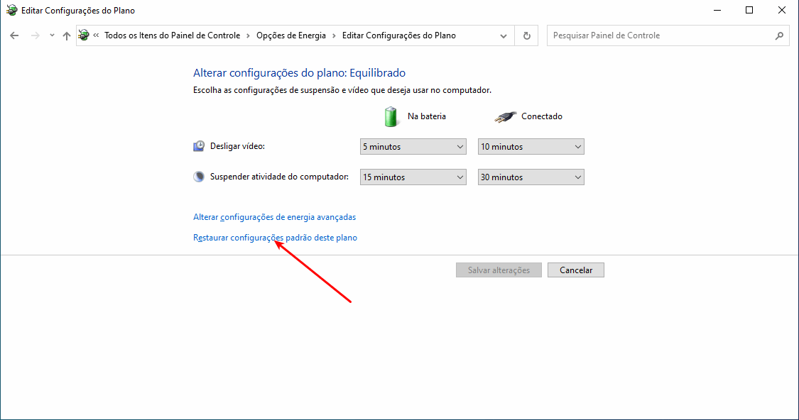 Notebook com Windows 10 não desliga 2 Notebook não desliga - Opções de energia