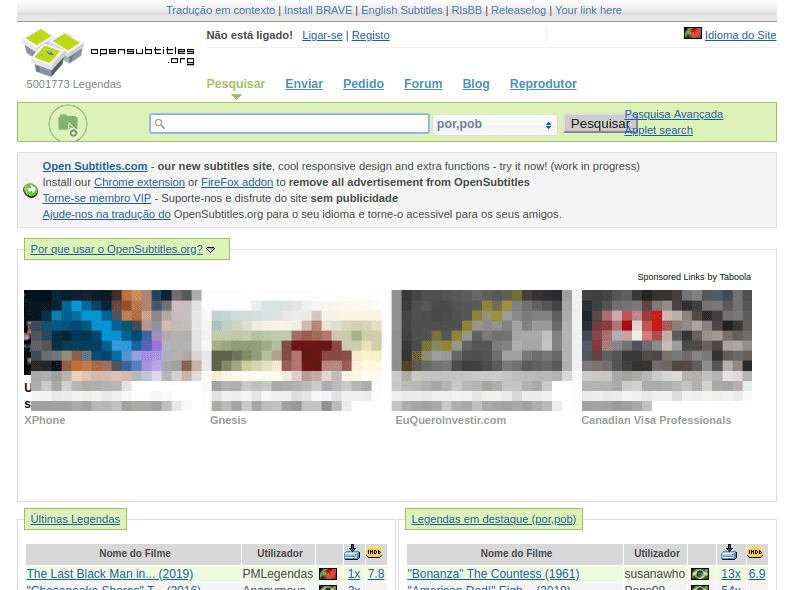 Melhores sites para Baixar Legendas na Internet 1 Site opensibtitles
