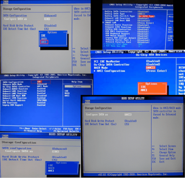 Bios - AHCI e IDE