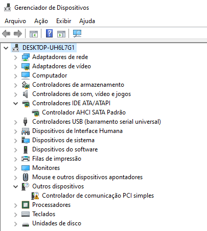Windows 10: Alterar de IDE para AHCI 8 Gerenciador de dispositivos - Modo AHCI