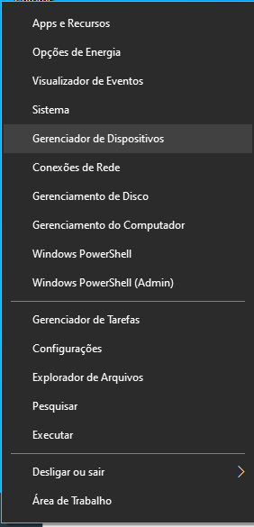 Windows 10: Alterar de IDE para AHCI 1 Acessar o gerenciador de dispositivos