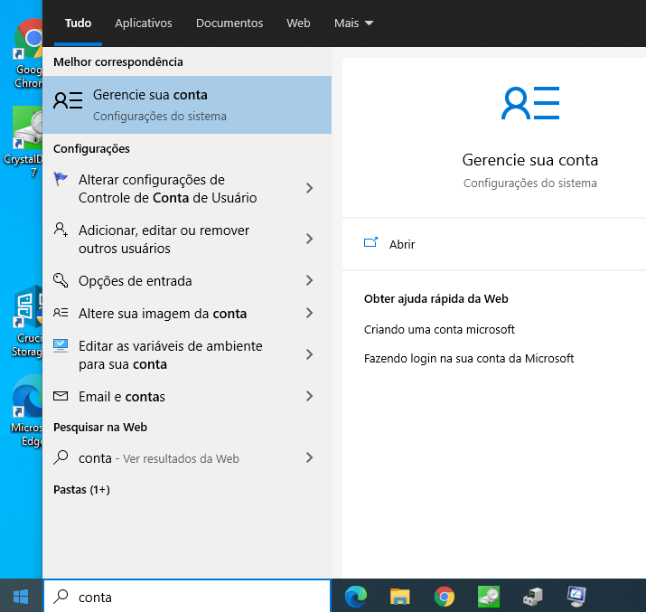 Windows 10: Alterar de IDE para AHCI 3 Localizar o gerenciador de contas