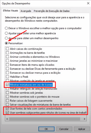 Configurações avançadas do Windows 10