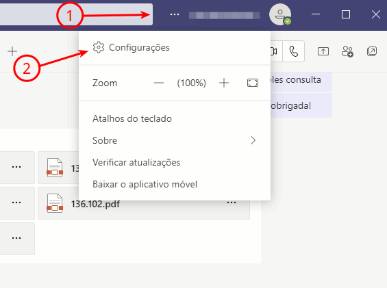 Página inicial do Microsoft Teams