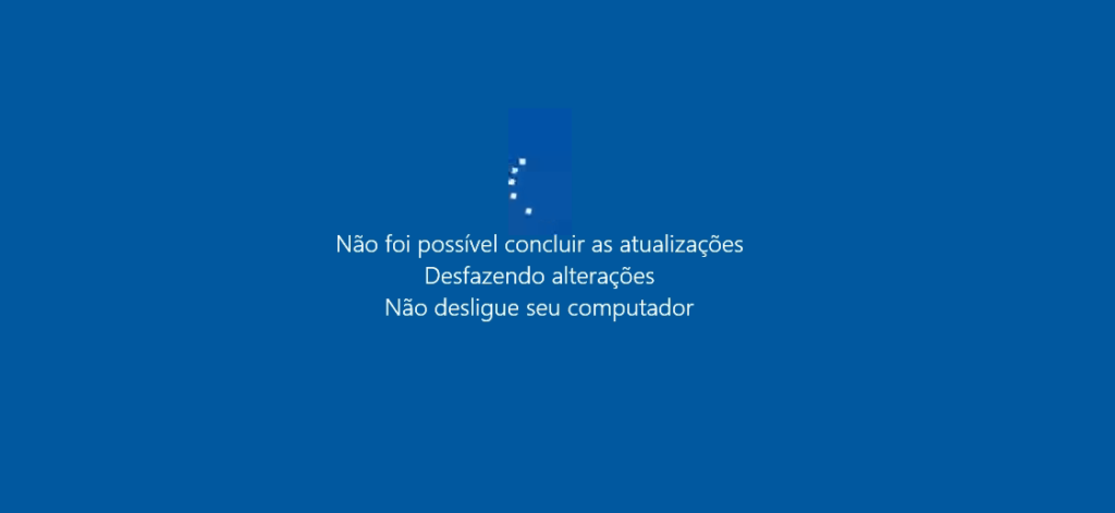 Iniciar > Configurações Verificar possível falha no procedimento