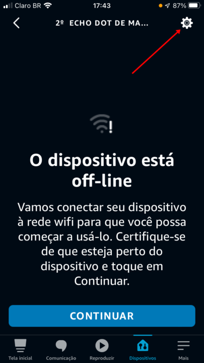 Configurações do dispositivo