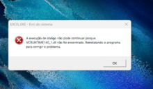 Erro VCRUNTIME140_1.dll não encontrado