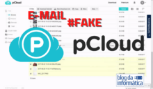 E-mail falso da pCloud