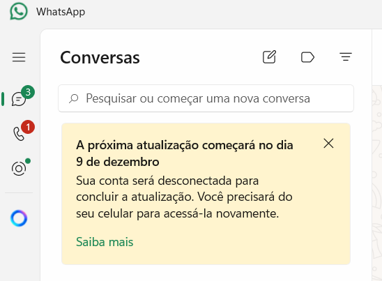 WhatsApp Web desconectado a partir de 9 de dezembro 1 WhatsApp desconectado a partir de 9 de dezembro