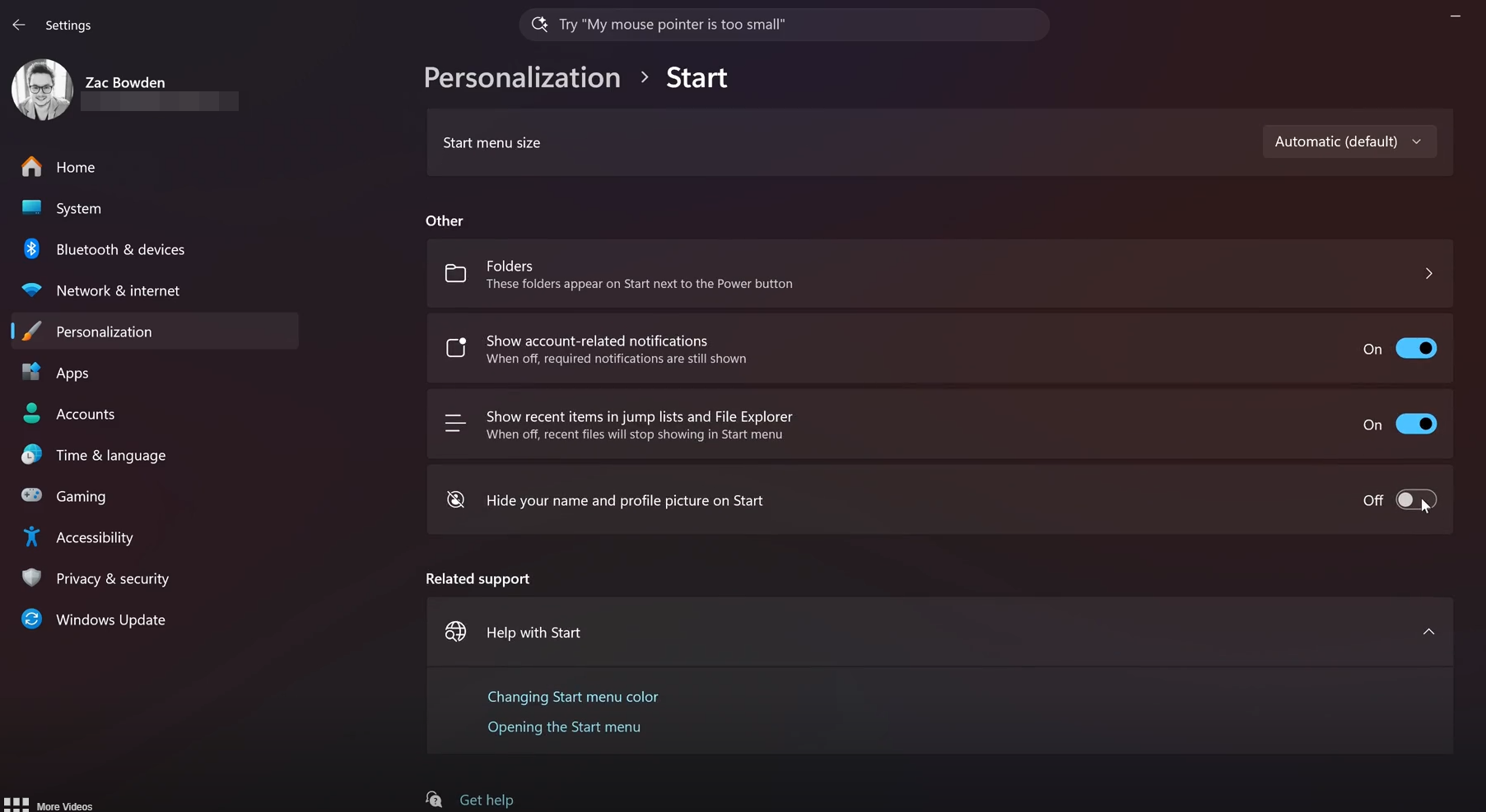 Novo Menu Iniciar do Windows 11: agora dá para desligar seções e ajustar o tamanho 7 Outros ajustes do Menu Iniciar