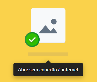 Tela mostrando arquivos disponíveis offline no Dropbox.