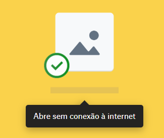 Tela explicando a diferença entre arquivos disponíveis e disponíveis offline.