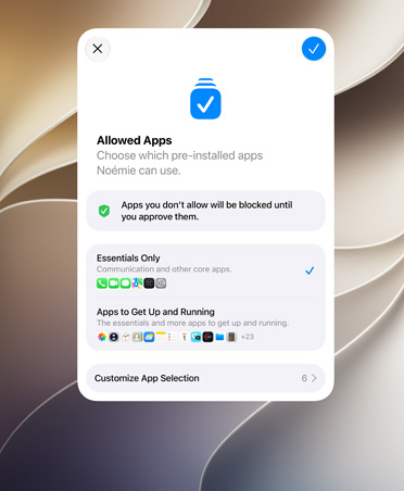 Controle parental aplicativos permitidos - Divulgação Apple ios27-configuracao-assistida-apps-filhos-controle-parental
